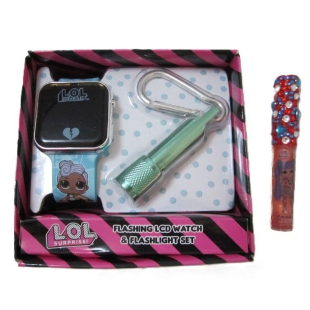 L.O.L. Surprise LCD Watch, Flash Light, Lipgloss NEW